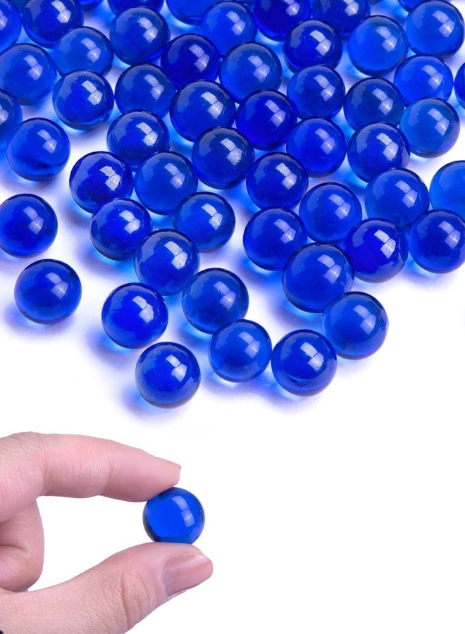 Glass Marbles, 1LB Blue Marbles Bulk, Vase Filler Decorative Glass Gems Pebbles for Aquarium Decoration Collectibles - Image 1
